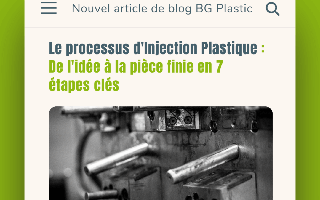 Le processus d&rsquo;Injection Plastique : De l&rsquo;idée à la pièce finie en 7 étapes clés